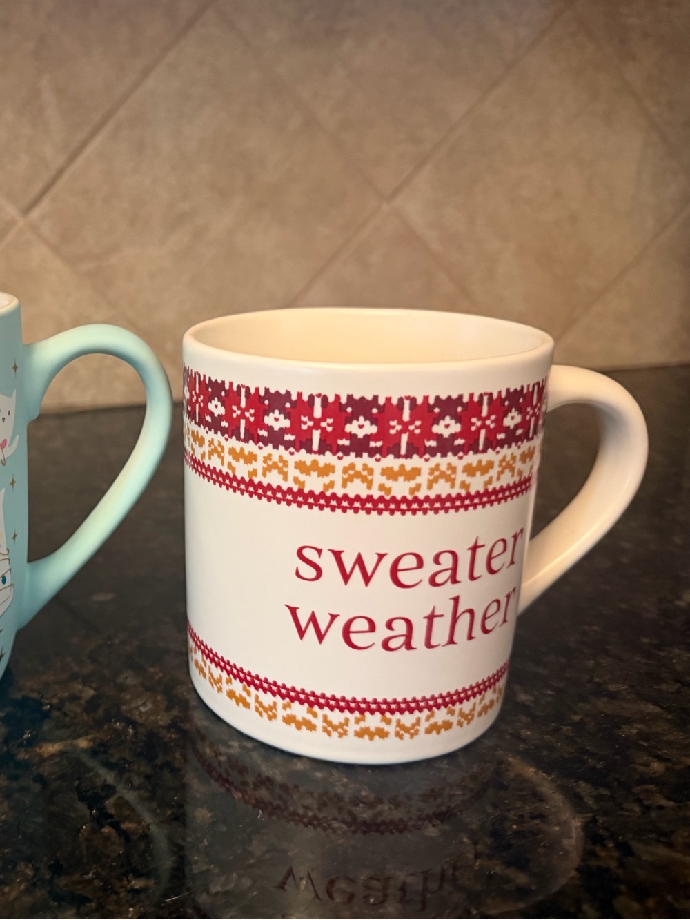 Threshold Red and Gold 'Sweater Weather' Ceramic Mug